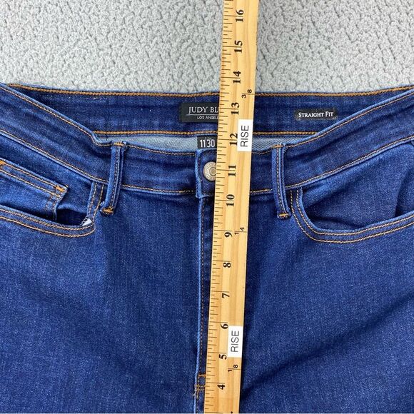 Judy Blue Women's Straight Fit Raw Frayed Hem High Rise Jeans | Size: 11/30 - Picture 9 of 13